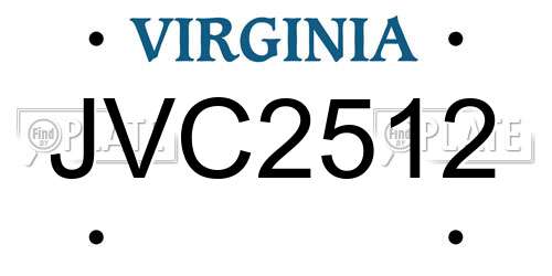 JVC2512 Virginia License Plate