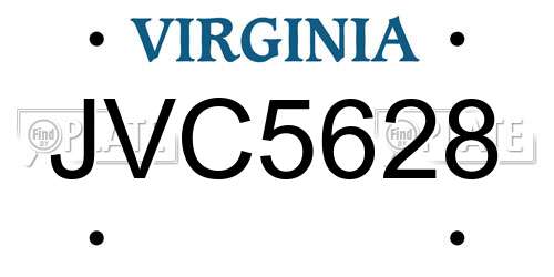 JVC5628 Virginia License Plate