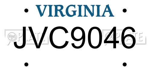 JVC9046 Virginia License Plate