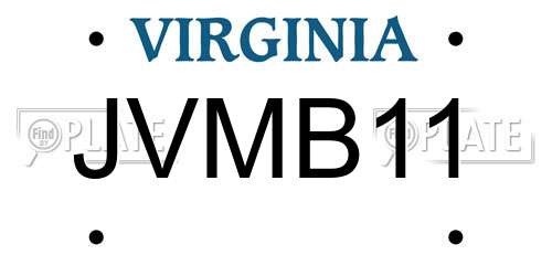 JVMB11 Virginia License Plate