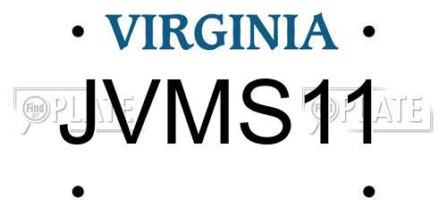 JVMS11 Virginia License Plate