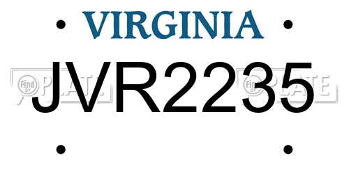 JVR2235 Virginia License Plate