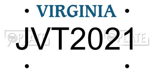 JVT2021 Virginia License Plate
