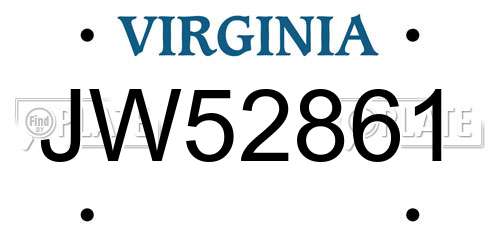 JW52861 Virginia License Plate