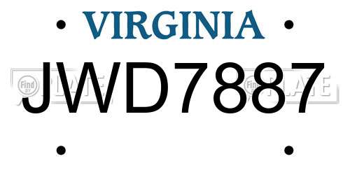 JWD7887 Virginia License Plate