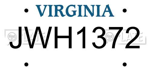 JWH1372 Virginia License Plate