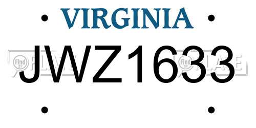 JWZ1633 Virginia License Plate