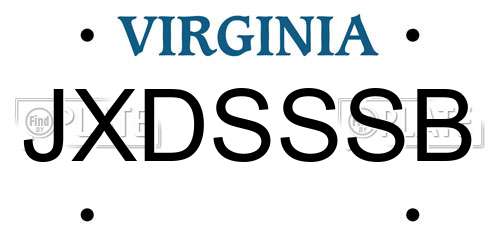 JXDSSSB Virginia License Plate