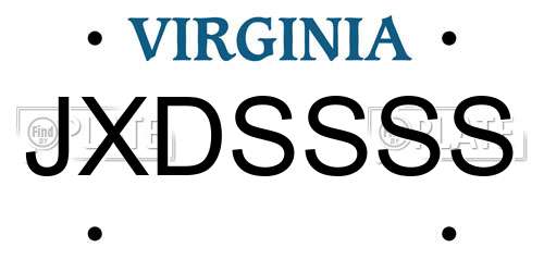 JXDSSSS Virginia License Plate