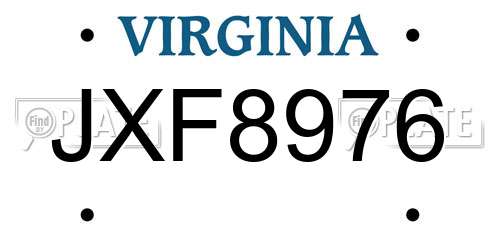 JXF8976 Virginia License Plate