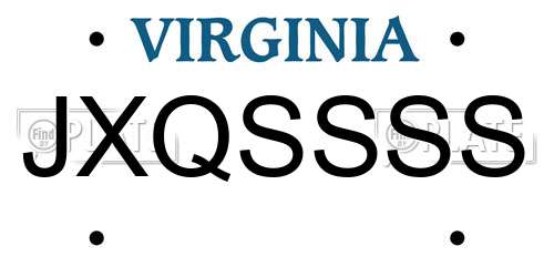 JXQSSSS Virginia License Plate