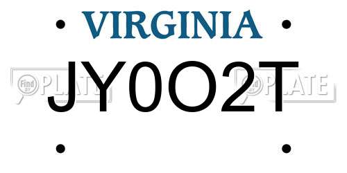 JY0O2T Virginia License Plate