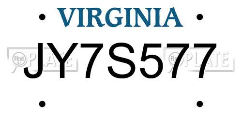 JY7S577 Virginia License Plate