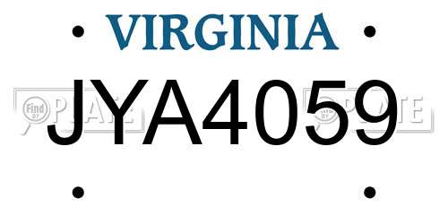 JYA4059 Virginia License Plate