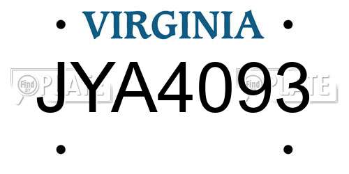 JYA4093 Virginia License Plate