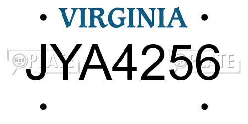 JYA4256 Virginia License Plate
