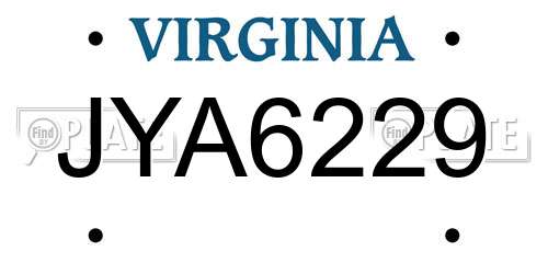 JYA6229 Virginia License Plate