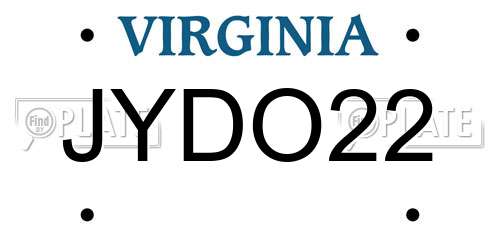 JYDO22 Virginia License Plate