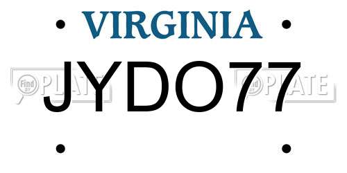 JYDO77 Virginia License Plate