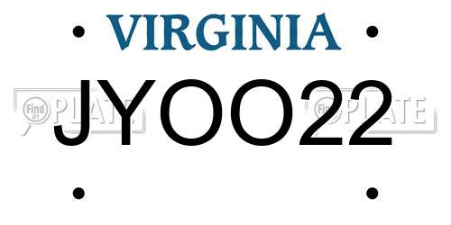 JYOO22 Virginia License Plate