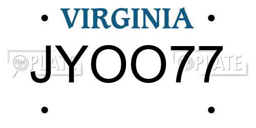 JYOO77 Virginia License Plate