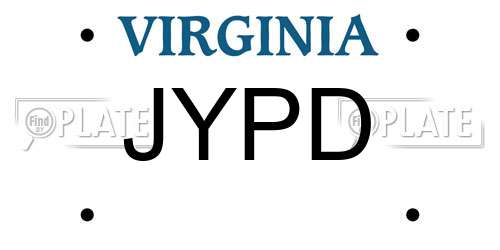 JYPD Virginia License Plate