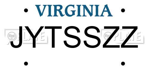 JYTSSZZ Virginia License Plate