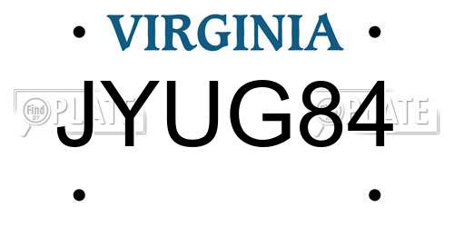 JYUG84 Virginia License Plate