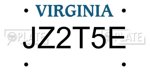 JZ2T5E Virginia License Plate
