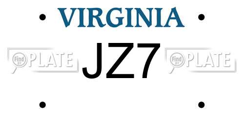 JZ7 Virginia License Plate