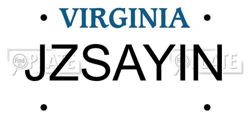 JZSAYIN Virginia License Plate
