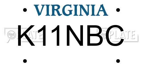 K11NBC Virginia License Plate