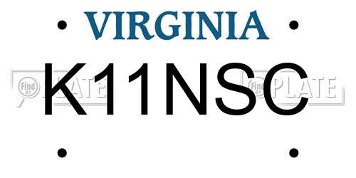 K11NSC Virginia License Plate