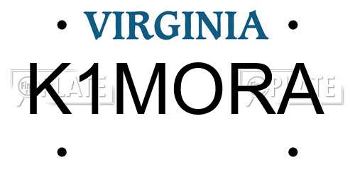 K1MORA Virginia License Plate