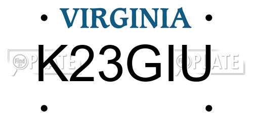 K23GIU Virginia License Plate