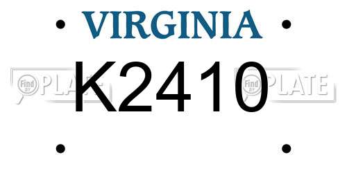 K2410 Virginia License Plate