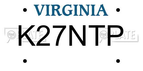 K27NTP Virginia License Plate
