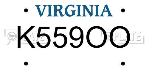 K559OO Virginia License Plate