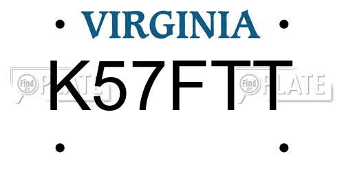 K57FTT Virginia License Plate
