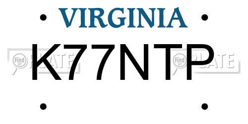 K77NTP Virginia License Plate