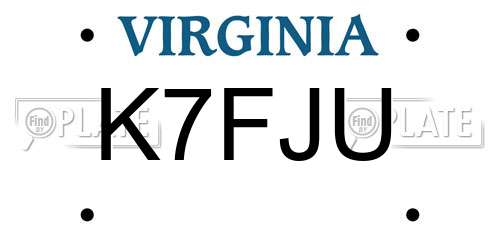 K7FJU Virginia License Plate