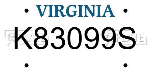 K83099S Virginia License Plate