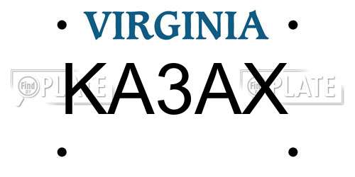 KA3AX Virginia License Plate