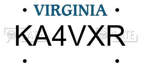 KA4VXR Virginia License Plate