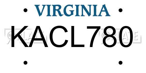 KACL780 Virginia License Plate