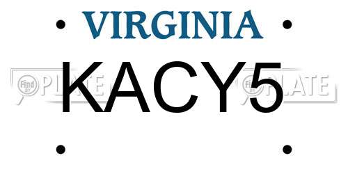 KACY5 Virginia License Plate