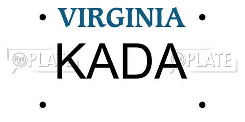 KADA Virginia License Plate