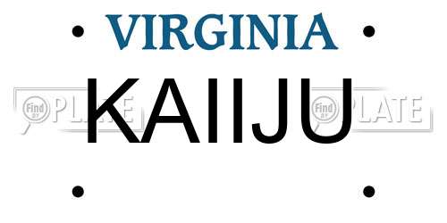 KAIIJU Virginia License Plate