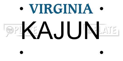 KAJUN Virginia License Plate