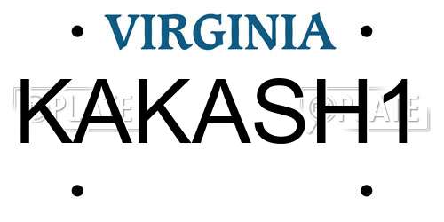 KAKASH1 Virginia License Plate